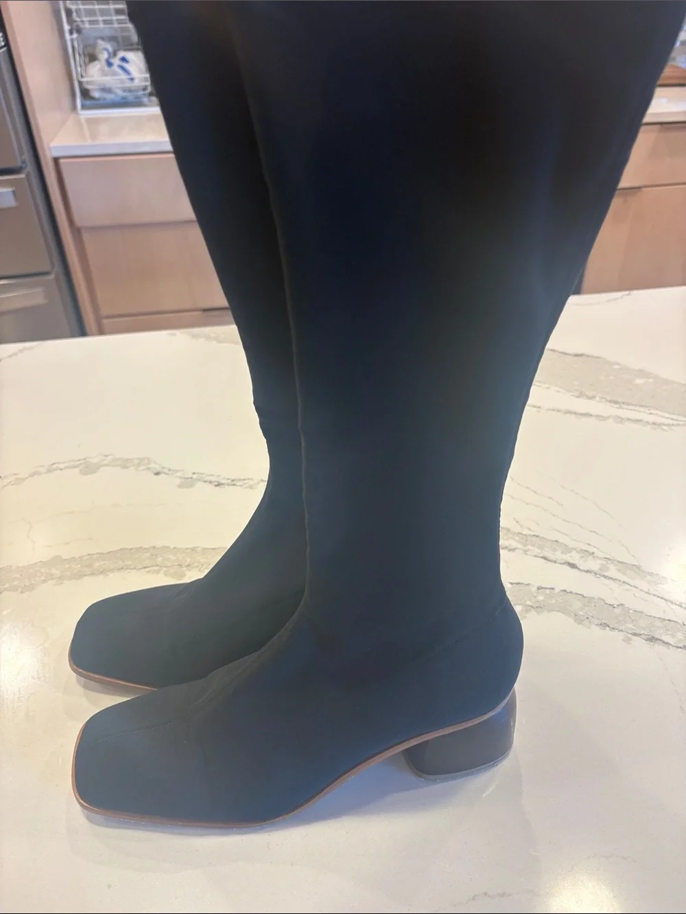 Paloma Wool Black Over-the-Knee Stretch Sock Boots